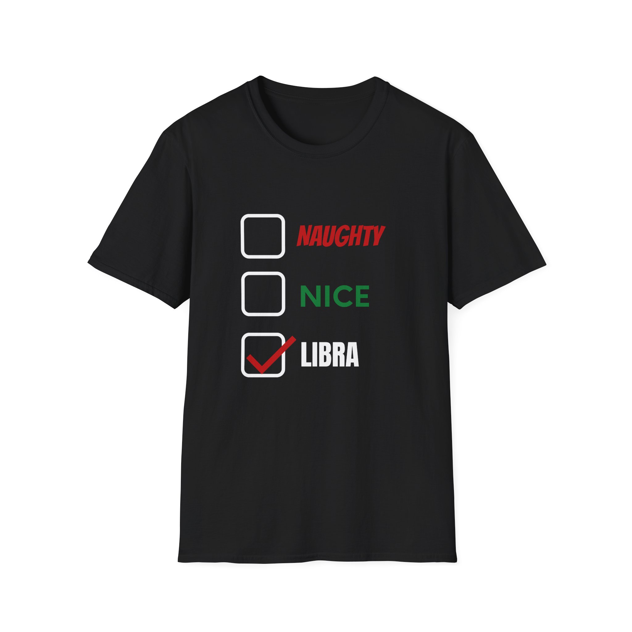 Nauhgty or Nice Libra Zodiac Christmas Shirt