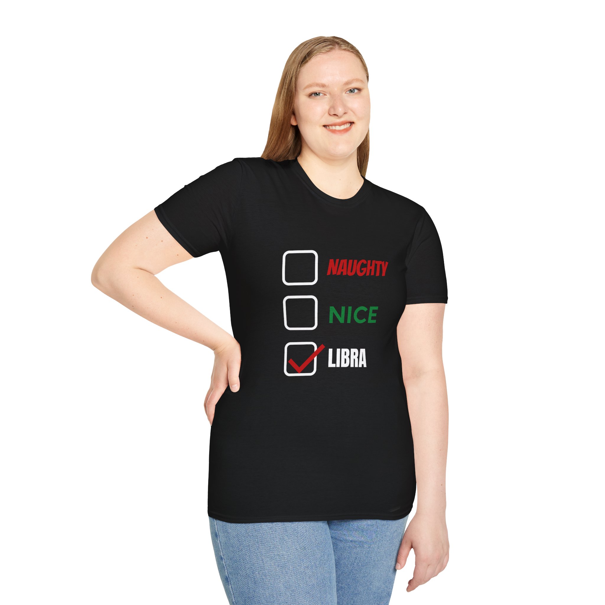 Nauhgty or Nice Libra Zodiac Christmas Shirt - Image 5