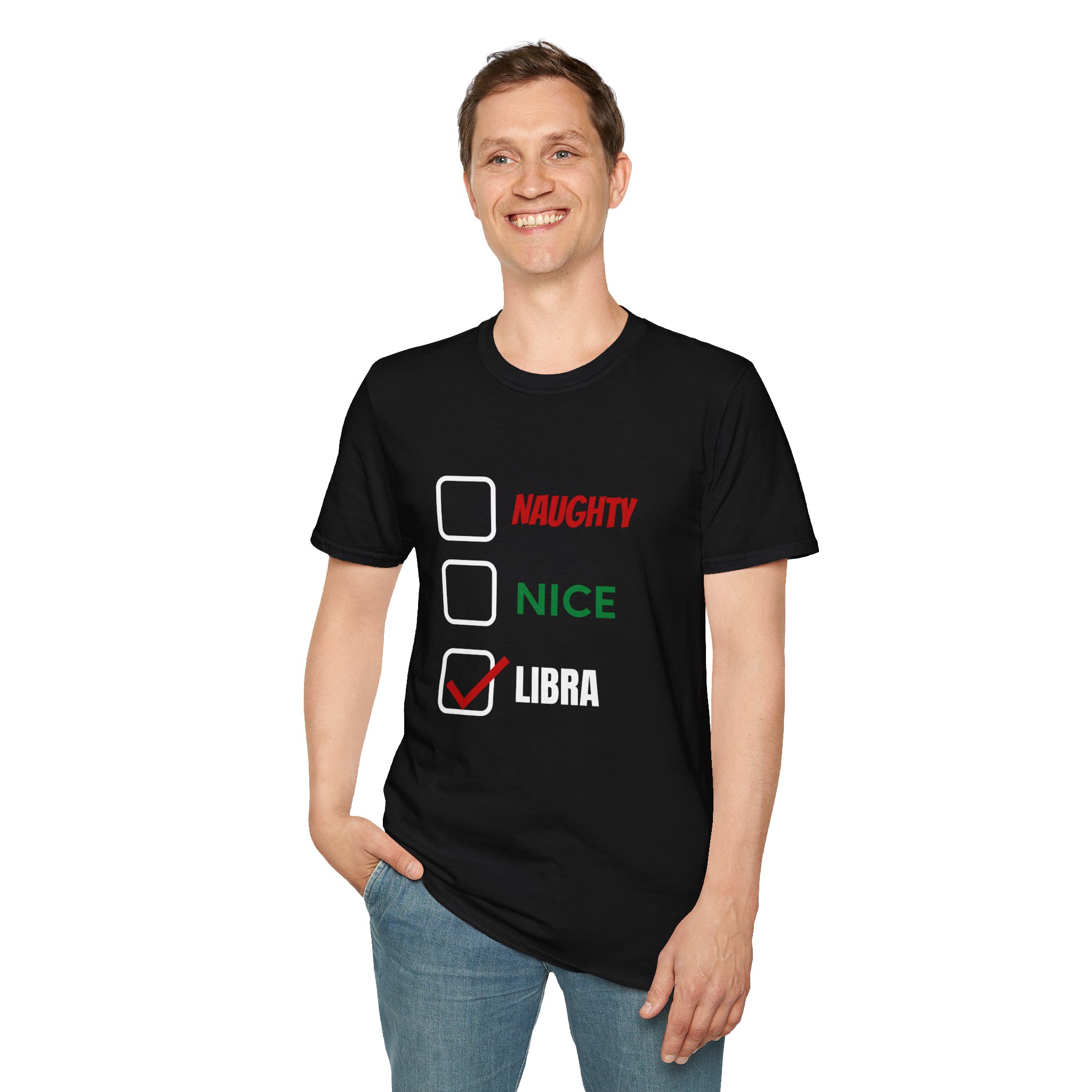 Nauhgty or Nice Libra Zodiac Christmas Shirt - Image 7