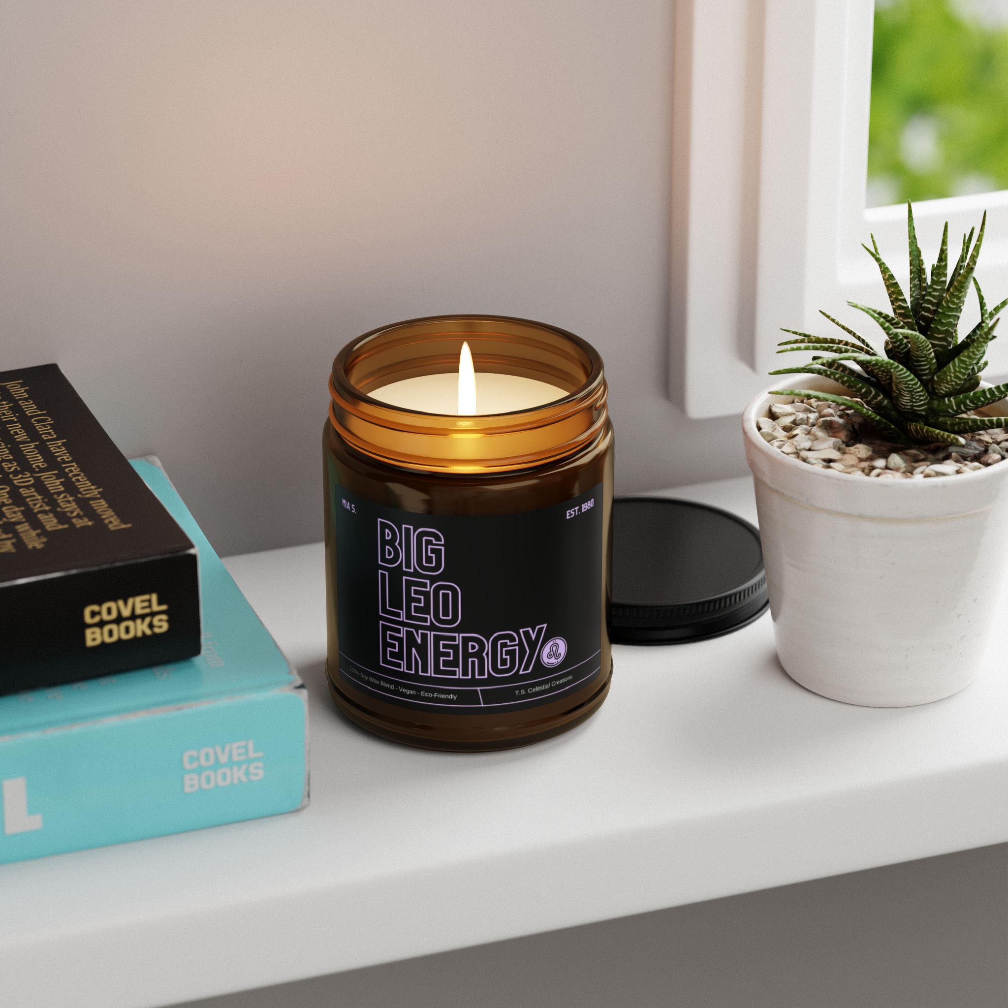Custom Big Leo Energy Zodiac Candle - Image 8