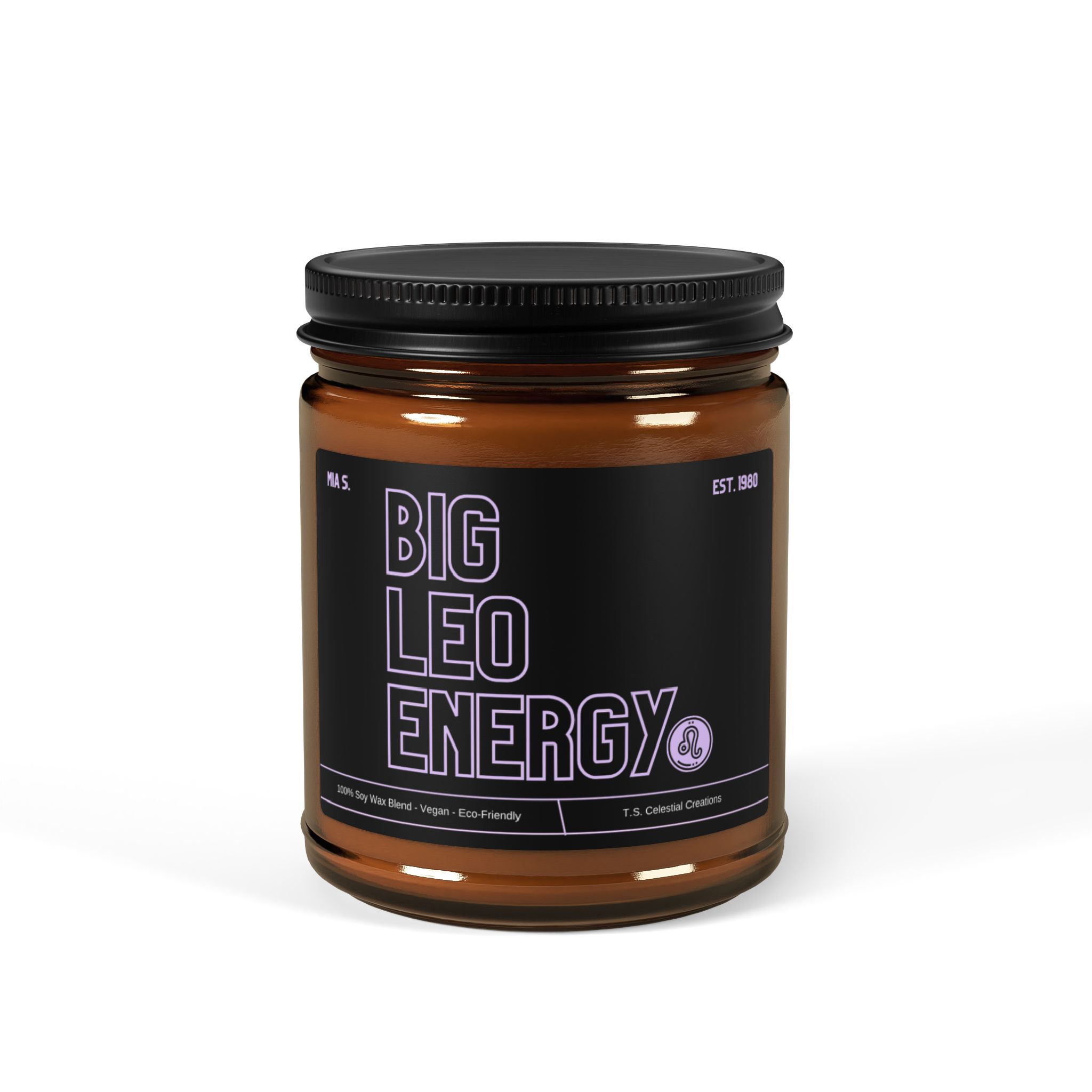 Custom Big Leo Energy Zodiac Candle - Image 5