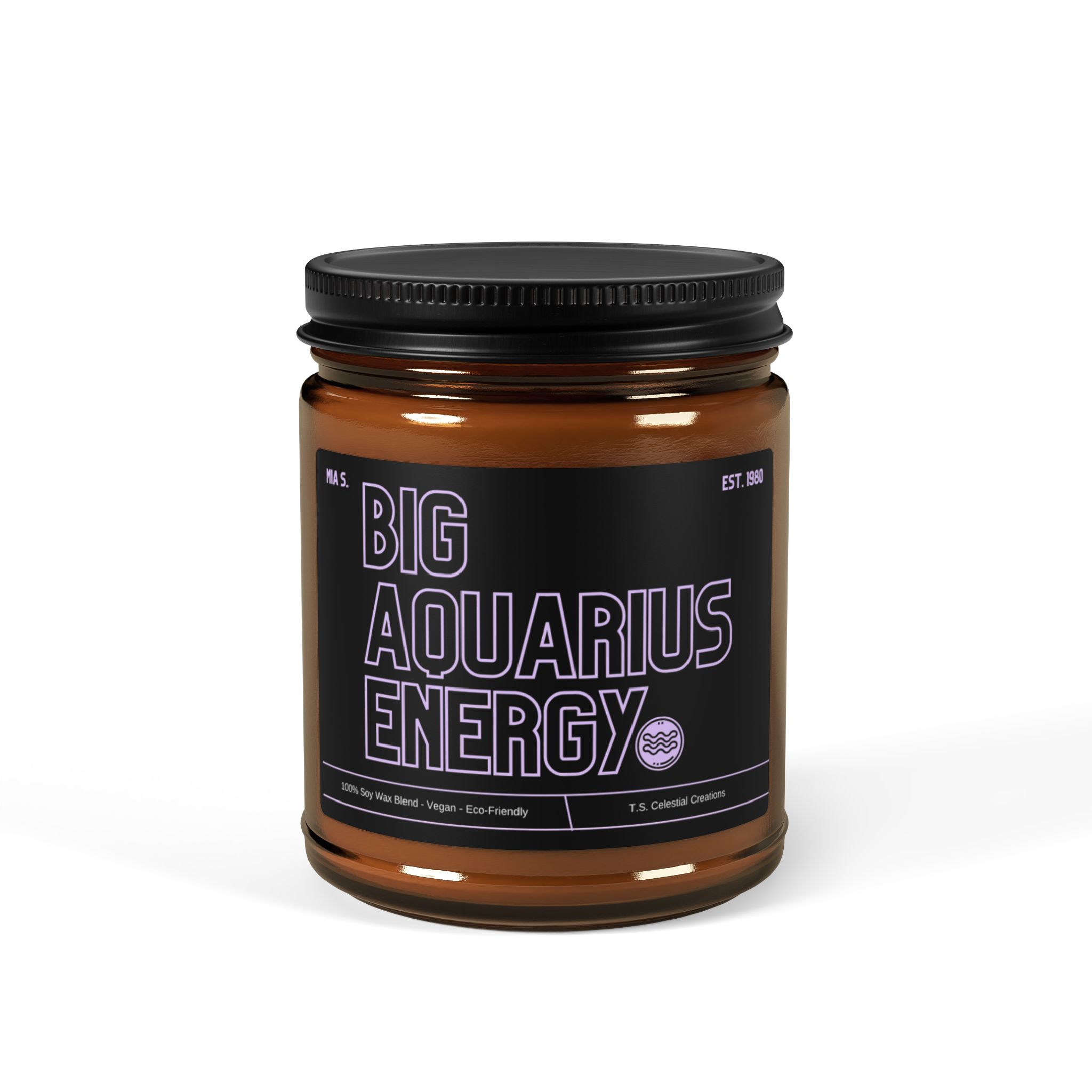 Custom Big Aquarius Energy Candle - Image 5
