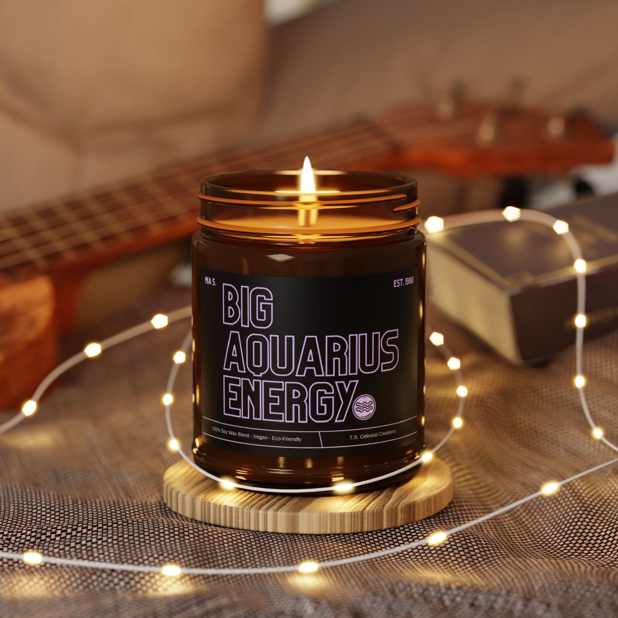 Custom Big Aquarius Energy Candle - Image 7